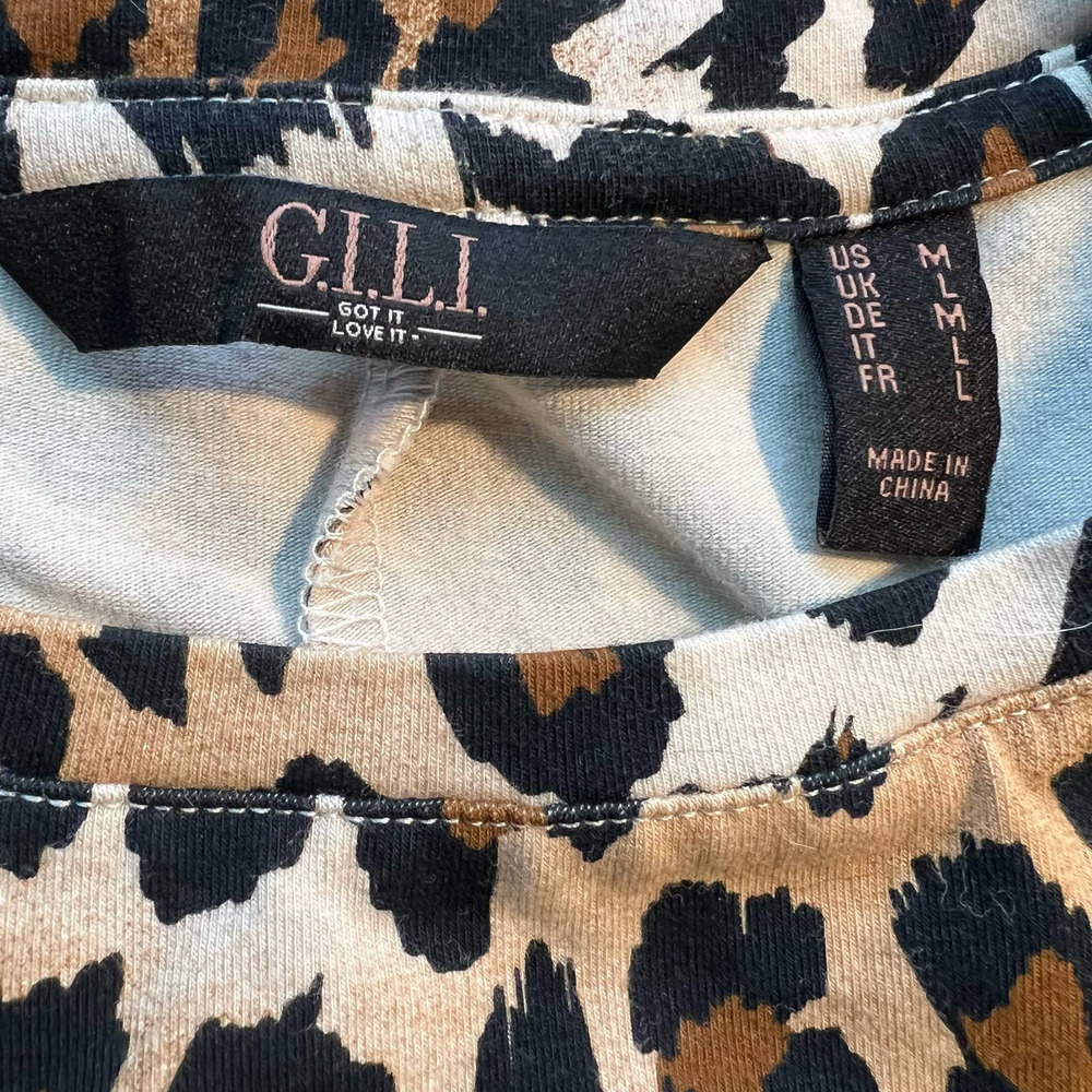G.I.L.I. Animal Print Midi  Dress M - Picture 3 of 5